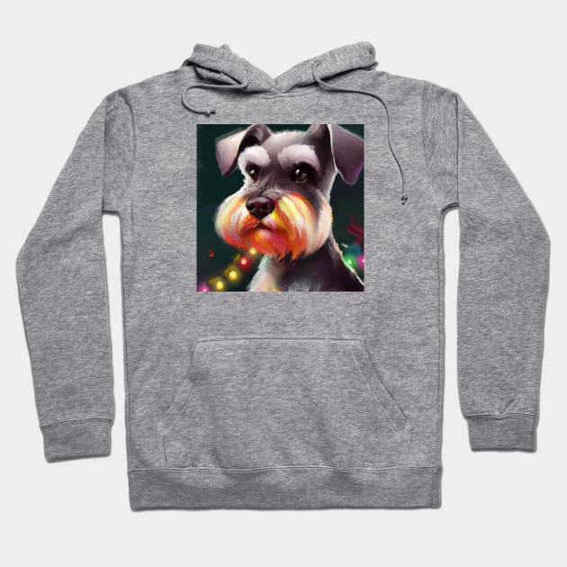 Cute Miniature Schnauzer Drawing Hoodie by Play Zoo